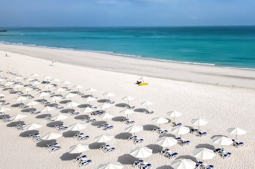 Natural white-sand beach on Saadiyat Island — 5.6 km of beaches at Marsa Al Saadiyat