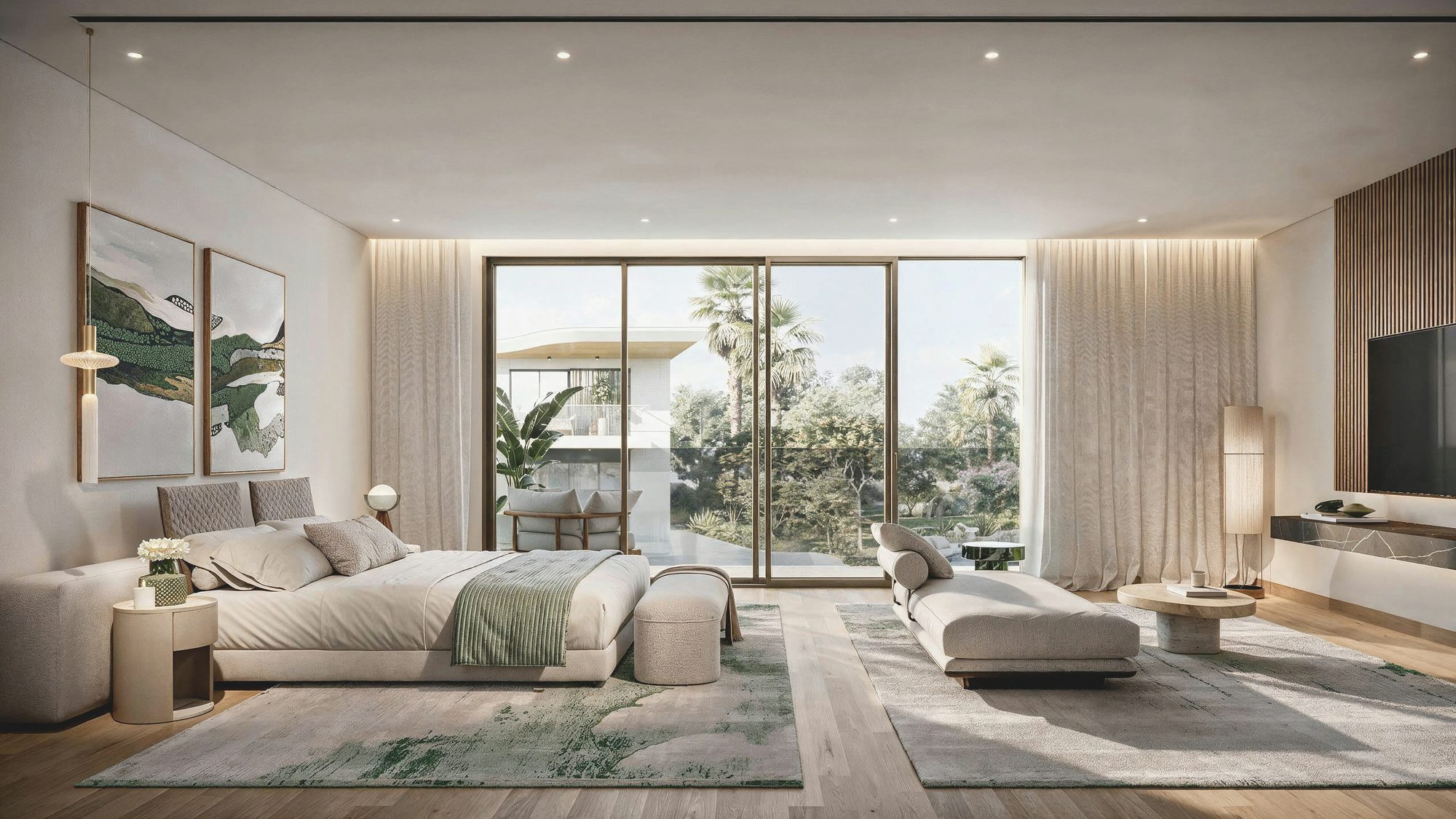 Master bedroom suite in a Talay villa — Aldar interior CGI