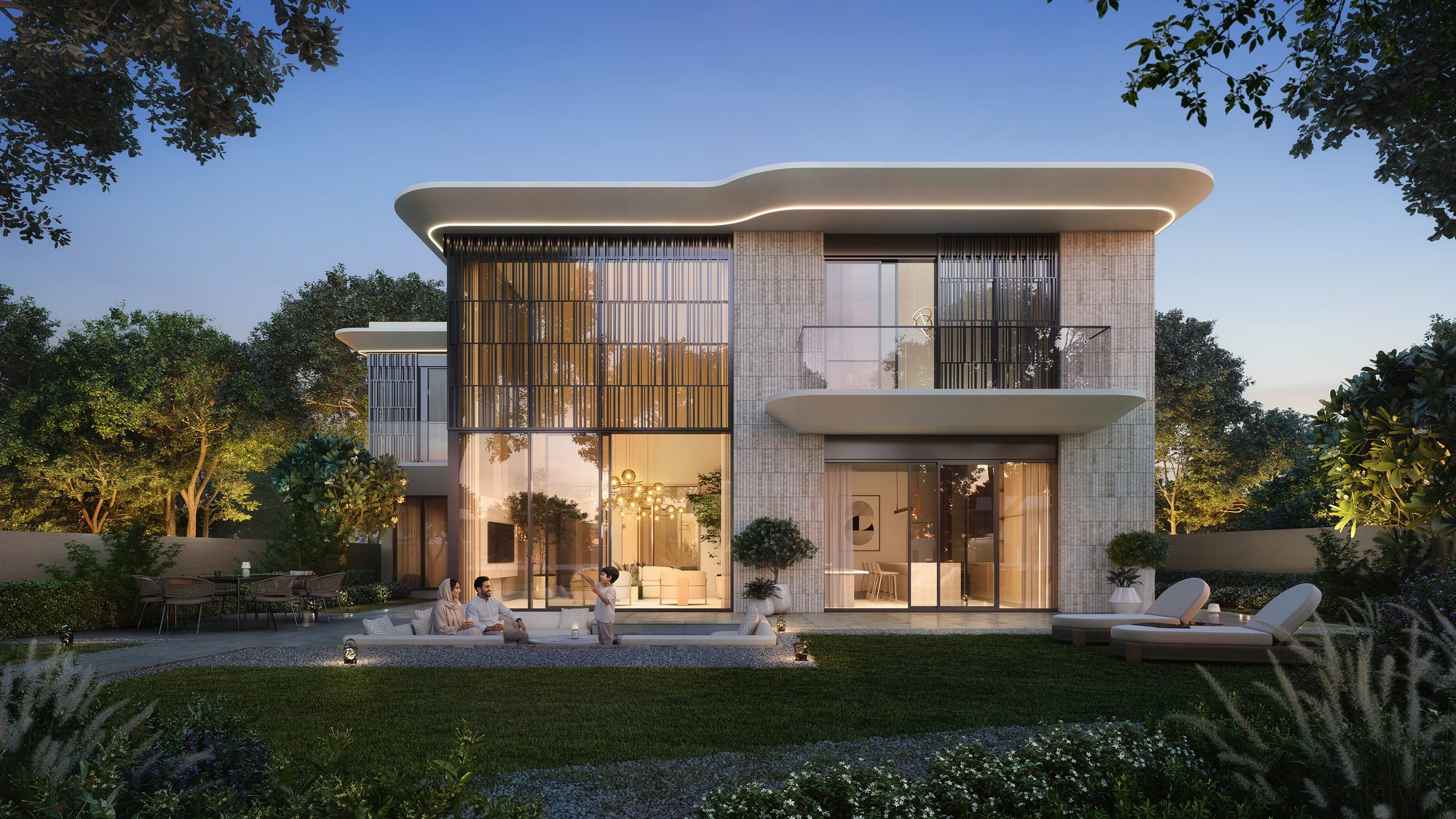 Talay villa at dusk — Aldar CGI; Talay sales opened with AED 5 billion in results