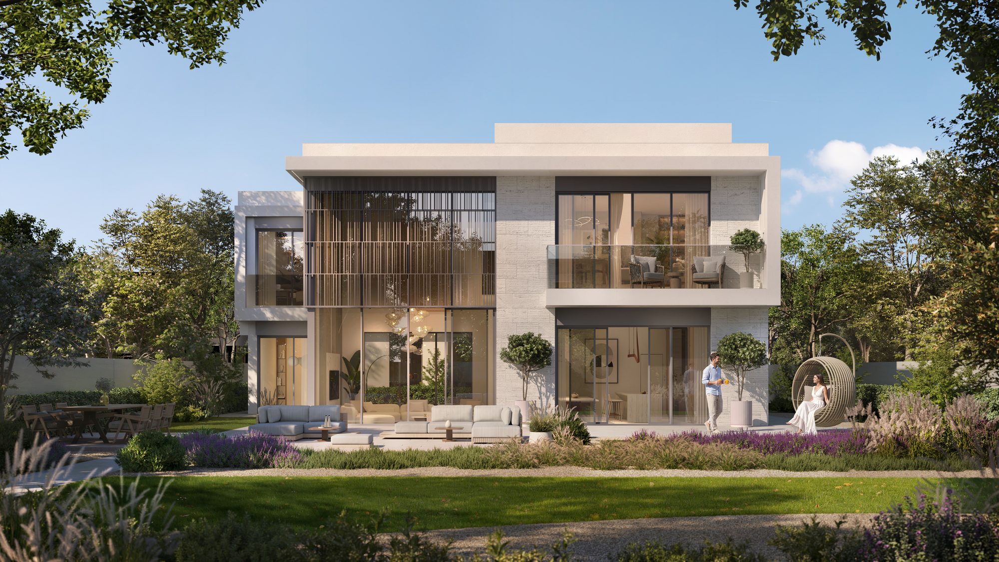 Talay Beach villa with private pool — Aldar CGI of the first residential community at Marsa Al Saadiyat